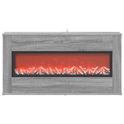 vidaXL Electric Fireplace Grey Sonoma 114 x 18 x 58.5 cm