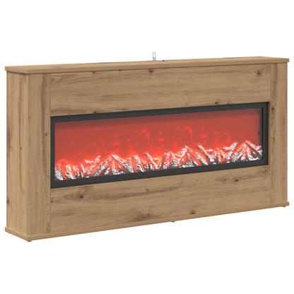 vidaXL Electric Fireplace Artisan Oak 114 x 18 x 58.5 cm