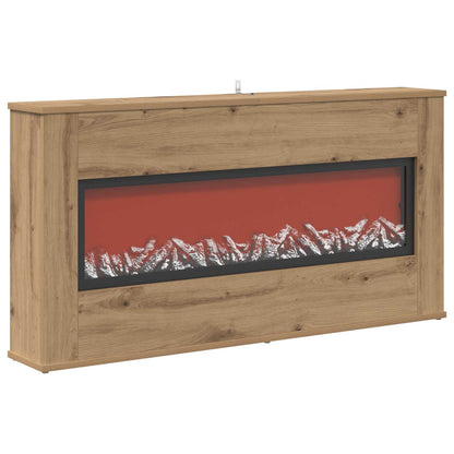 vidaXL Electric Fireplace Artisan Oak 114 x 18 x 58.5 cm