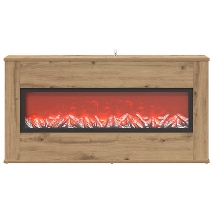 vidaXL Electric Fireplace Artisan Oak 114 x 18 x 58.5 cm