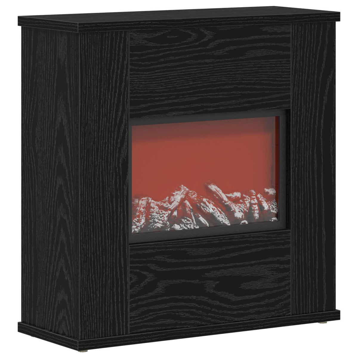 vidaXL Electric Fireplace Black Oak 47 x 18 x 48 cm Engineered wood