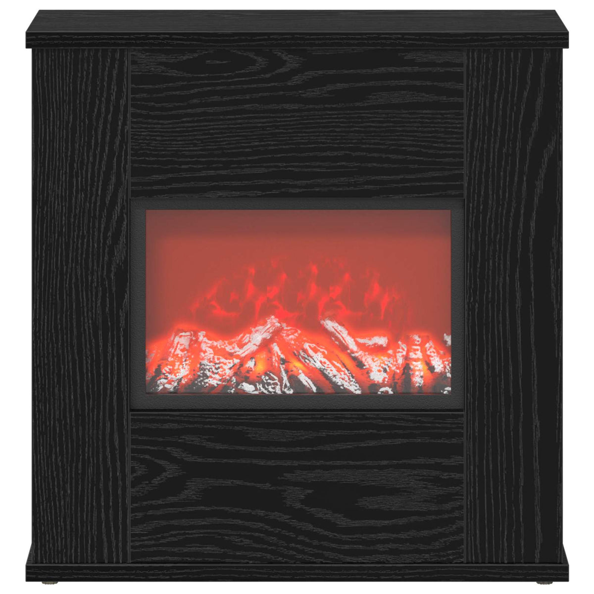 vidaXL Electric Fireplace Black Oak 47 x 18 x 48 cm Engineered wood