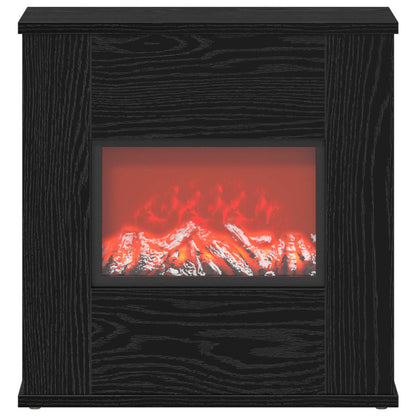 vidaXL Electric Fireplace Black Oak 47 x 18 x 48 cm Engineered wood