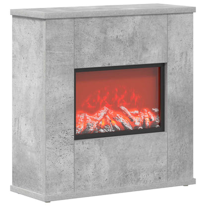 vidaXL Electric Fireplace Concrete 47 x 18 x 48 cm Engineered wood