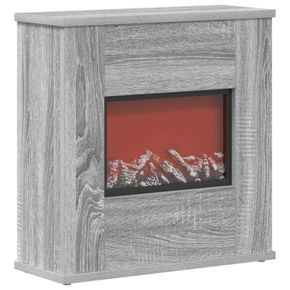vidaXL Electric Fireplace Grey Sonoma 47 x 18 x 48 cm Engineered wood