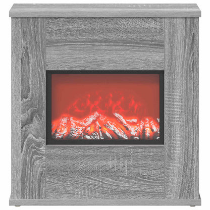 vidaXL Electric Fireplace Grey Sonoma 47 x 18 x 48 cm Engineered wood