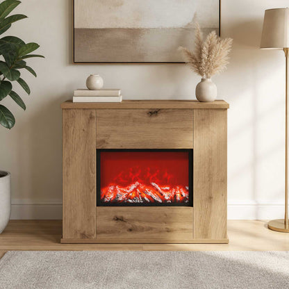 vidaXL Electric Fireplace Artisan Oak 47 x 18 x 48 cm Engineered wood