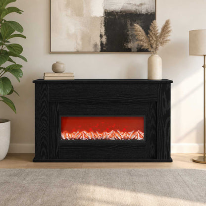 vidaXL Fireplace with LED Strip Black Oak 92 x 20 x 54 cm