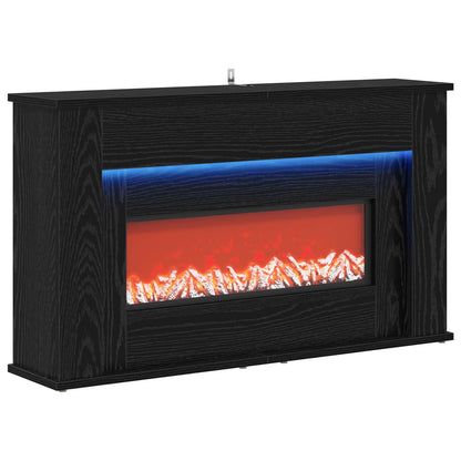 vidaXL Fireplace with LED Strip Black Oak 92 x 20 x 54 cm