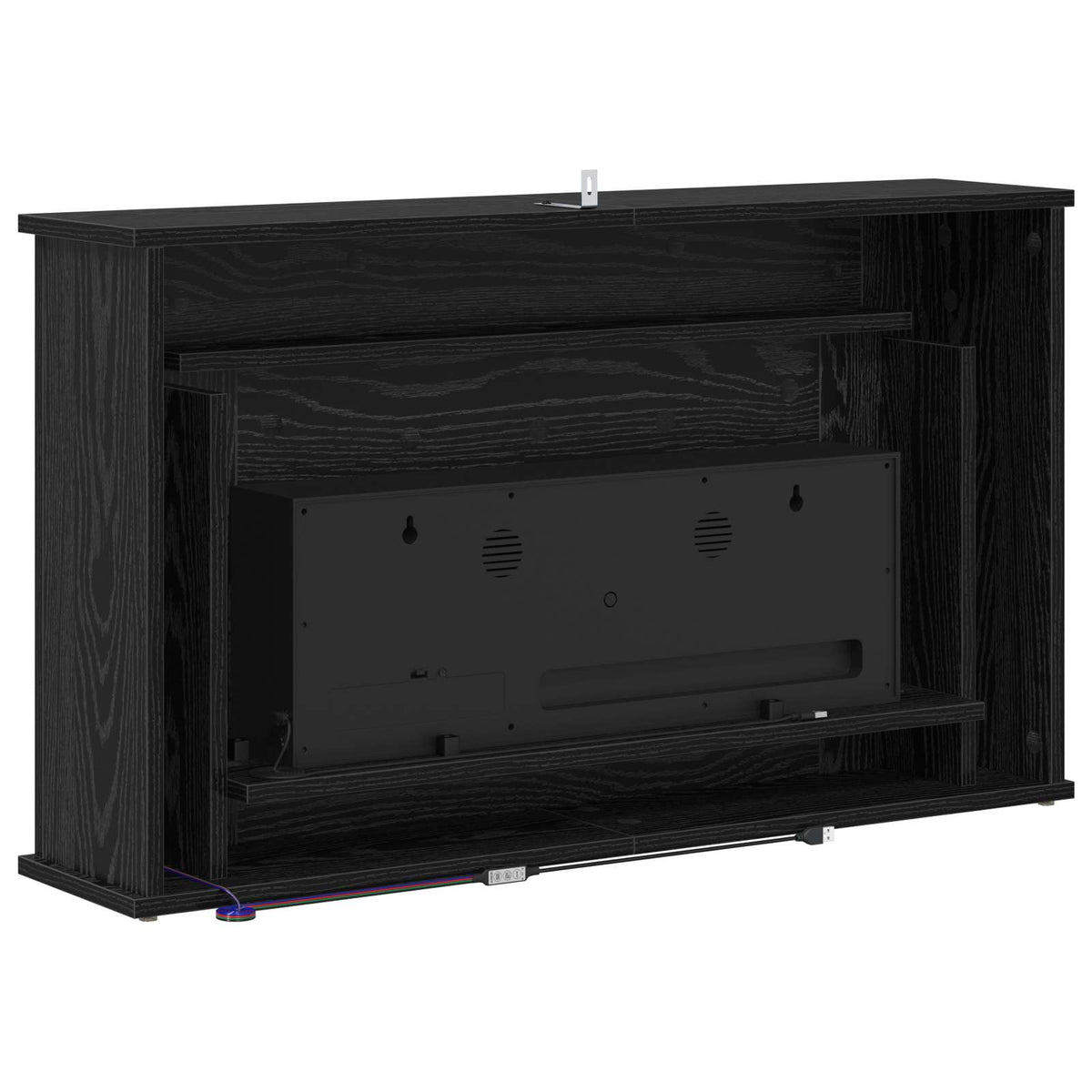 vidaXL Fireplace with LED Strip Black Oak 92 x 20 x 54 cm