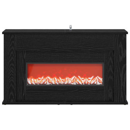 vidaXL Fireplace with LED Strip Black Oak 92 x 20 x 54 cm