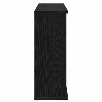 vidaXL Fireplace with LED Strip Black Oak 92 x 20 x 54 cm