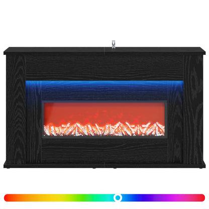 vidaXL Fireplace with LED Strip Black Oak 92 x 20 x 54 cm
