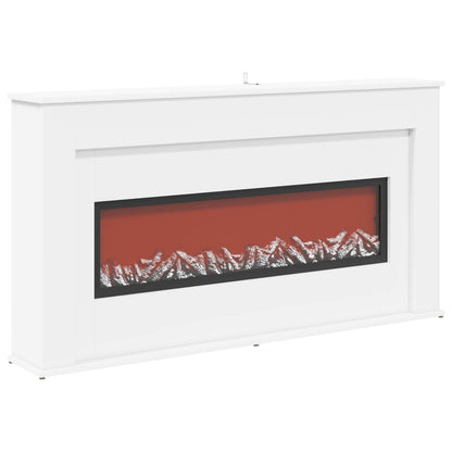 vidaXL Fireplace with LED Strip White 130 x 20 x 69.5 cm