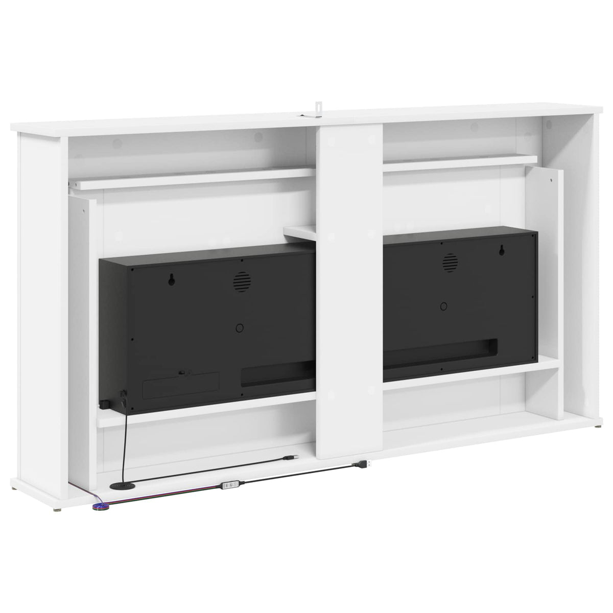 vidaXL Fireplace with LED Strip White 130 x 20 x 69.5 cm