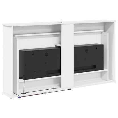 vidaXL Fireplace with LED Strip White 130 x 20 x 69.5 cm