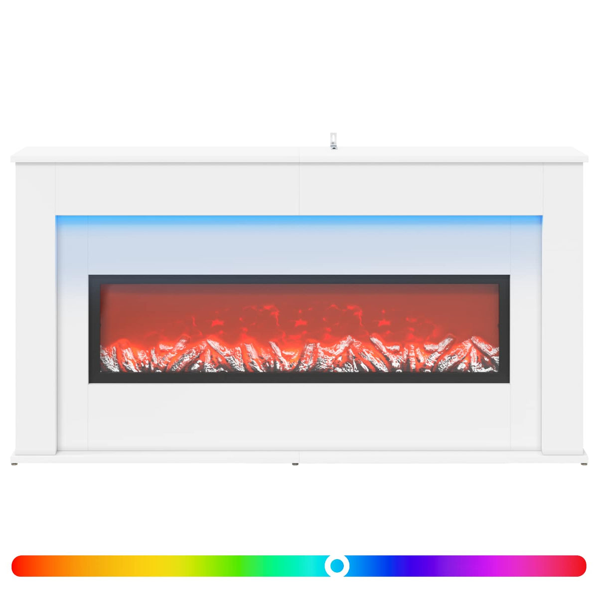 vidaXL Fireplace with LED Strip White 130 x 20 x 69.5 cm