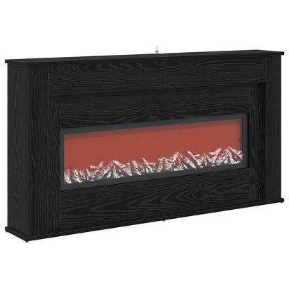 vidaXL Fireplace with LED Strip Black Oak 130 x 20 x 69.5 cm