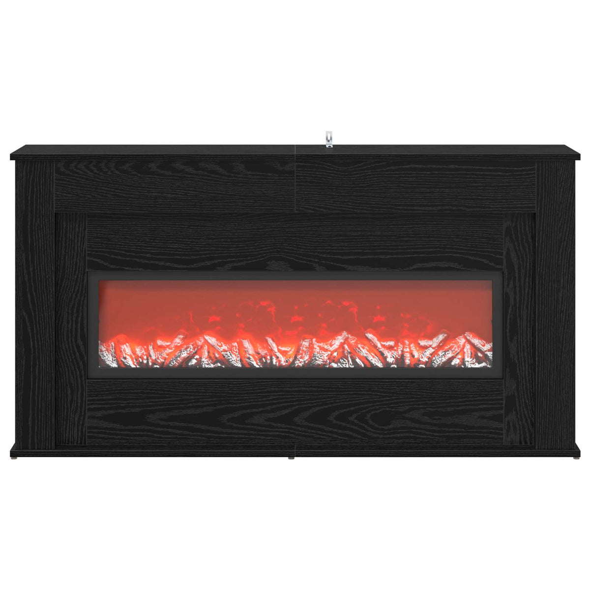 vidaXL Fireplace with LED Strip Black Oak 130 x 20 x 69.5 cm