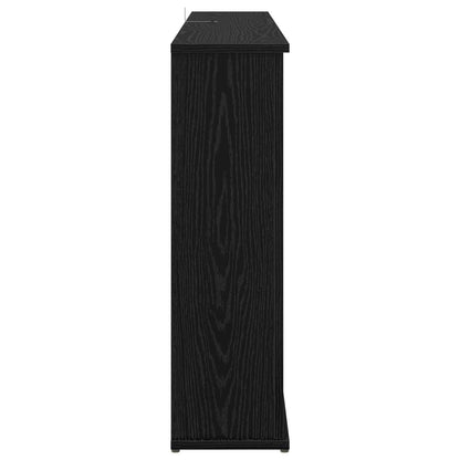 vidaXL Fireplace with LED Strip Black Oak 130 x 20 x 69.5 cm