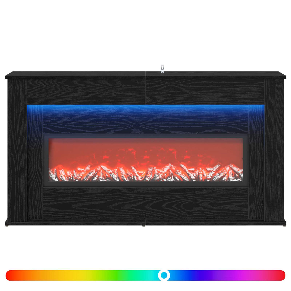 vidaXL Fireplace with LED Strip Black Oak 130 x 20 x 69.5 cm