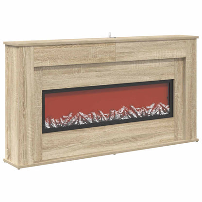 vidaXL Fireplace with LED Strip Sonoma 130 x 20 x 69.5 cm
