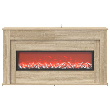 vidaXL Fireplace with LED Strip Sonoma 130 x 20 x 69.5 cm