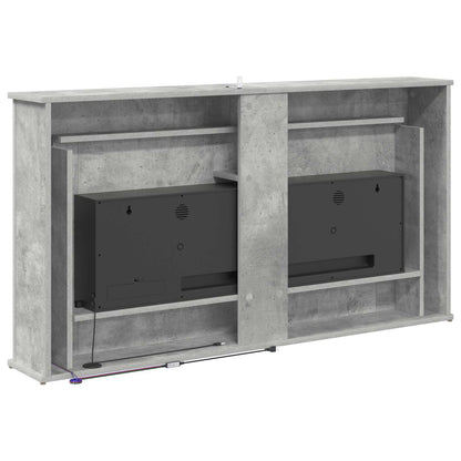 vidaXL Fireplace with LED Strip Concrete 130 x 20 x 69.5 cm
