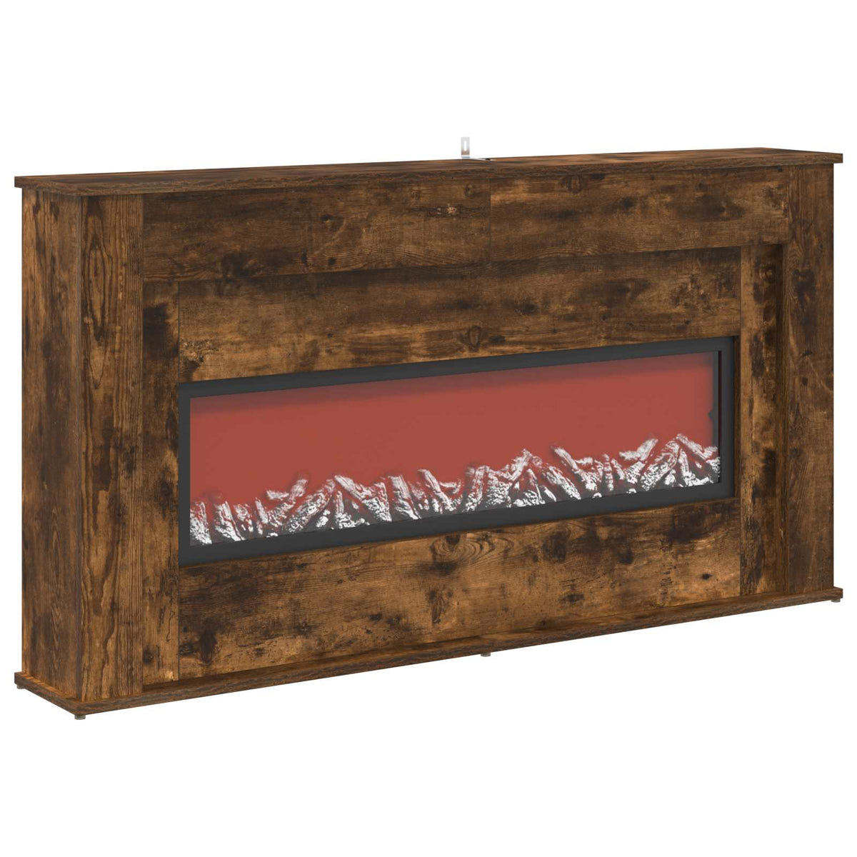vidaXL Fireplace with LED Strip Smoked Oak 130 x 20 x 69.5 cm