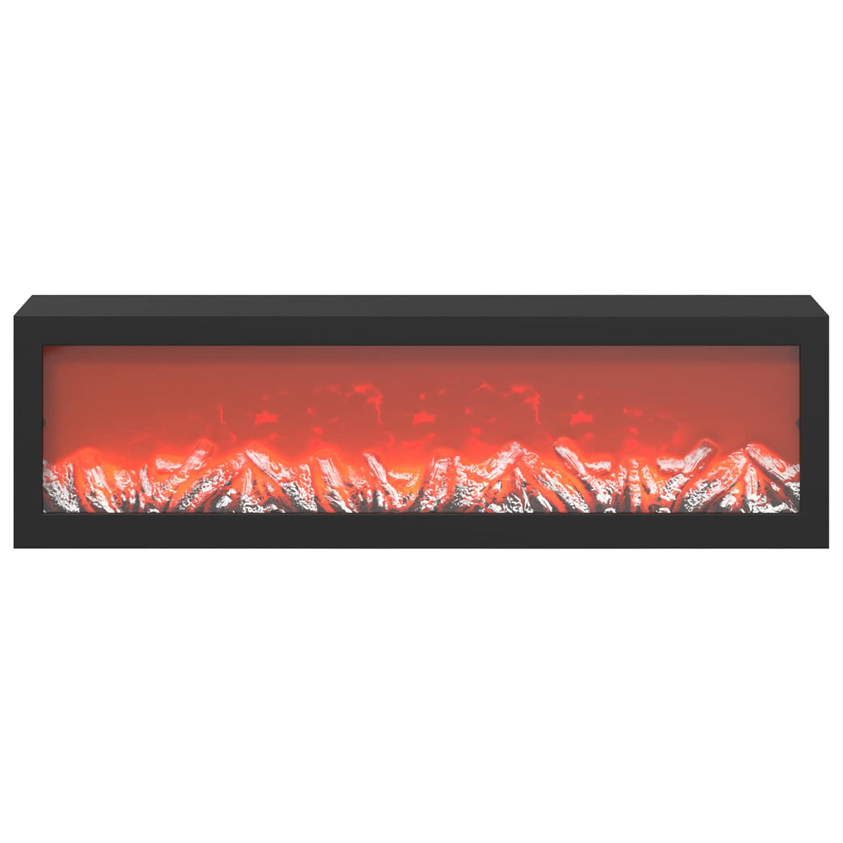 vidaXL Fireplace with LED Strip Smoked Oak 130 x 20 x 69.5 cm