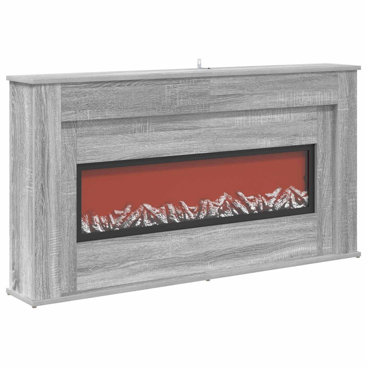 vidaXL Fireplace with LED Strip Grey Sonoma 130 x 20 x 69.5 cm