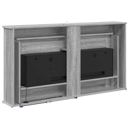 vidaXL Fireplace with LED Strip Grey Sonoma 130 x 20 x 69.5 cm