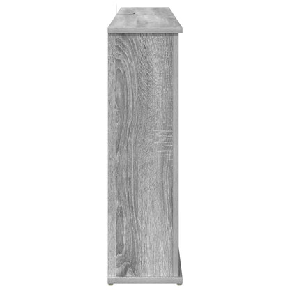 vidaXL Fireplace with LED Strip Grey Sonoma 130 x 20 x 69.5 cm