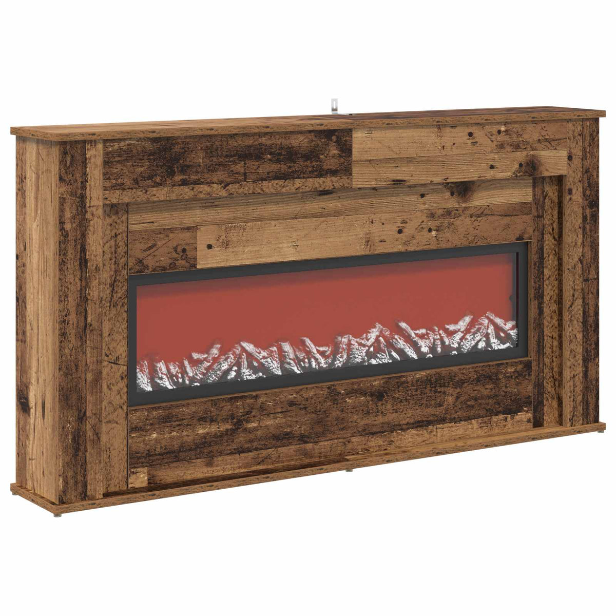 vidaXL Fireplace with LED Strip Old Wood 130 x 20 x 69.5 cm