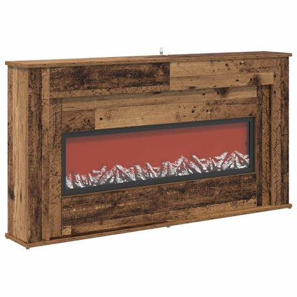 vidaXL Fireplace with LED Strip Old Wood 130 x 20 x 69.5 cm