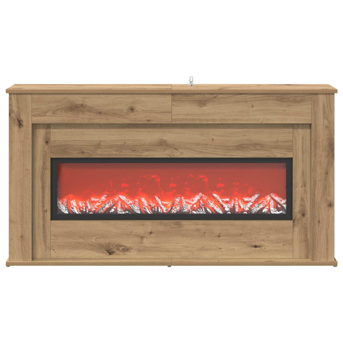 vidaXL Fireplace with LED Strip Artisan Oak 130 x 20 x 69.5 cm