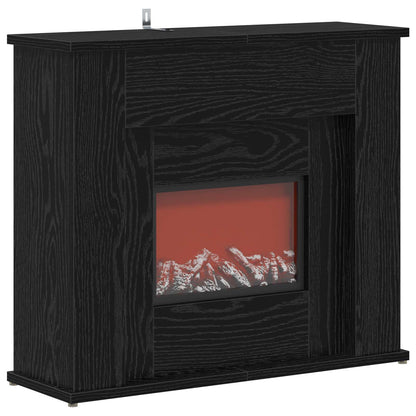 vidaXL Fireplace with LED Strip Black Oak 63 x 20 x 54.5 cm