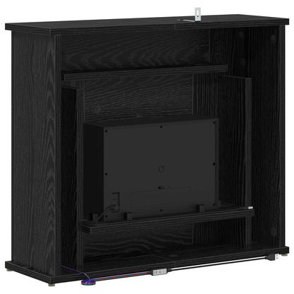 vidaXL Fireplace with LED Strip Black Oak 63 x 20 x 54.5 cm