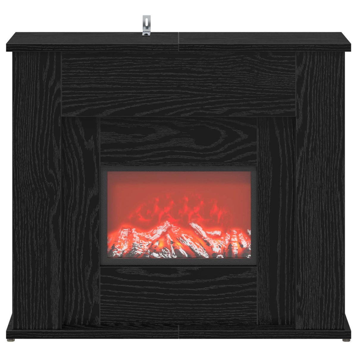 vidaXL Fireplace with LED Strip Black Oak 63 x 20 x 54.5 cm