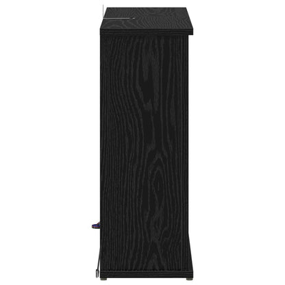 vidaXL Fireplace with LED Strip Black Oak 63 x 20 x 54.5 cm