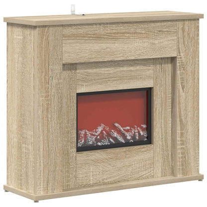 vidaXL Fireplace with LED Strip Sonoma 63 x 20 x 54.5 cm