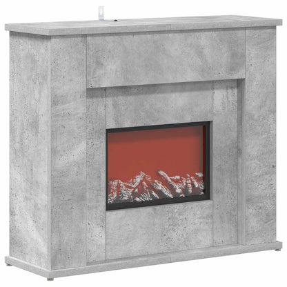 vidaXL Fireplace with LED Strip Concrete 63 x 20 x 54.5 cm