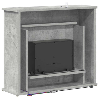 vidaXL Fireplace with LED Strip Concrete 63 x 20 x 54.5 cm