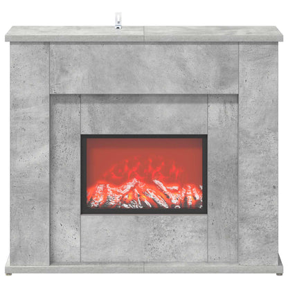 vidaXL Fireplace with LED Strip Concrete 63 x 20 x 54.5 cm