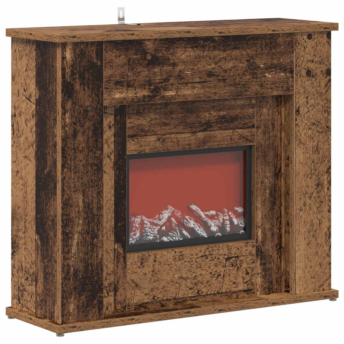 vidaXL Fireplace with LED Strip Old Wood 63 x 20 x 54.5 cm