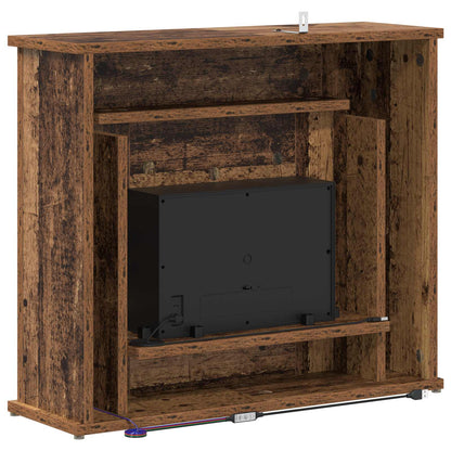 vidaXL Fireplace with LED Strip Old Wood 63 x 20 x 54.5 cm