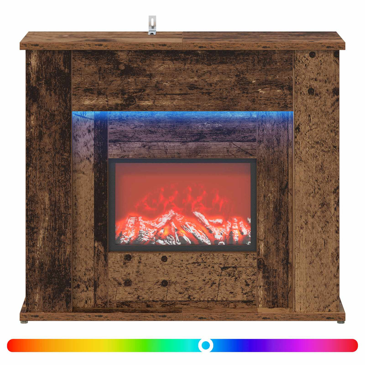 vidaXL Fireplace with LED Strip Old Wood 63 x 20 x 54.5 cm