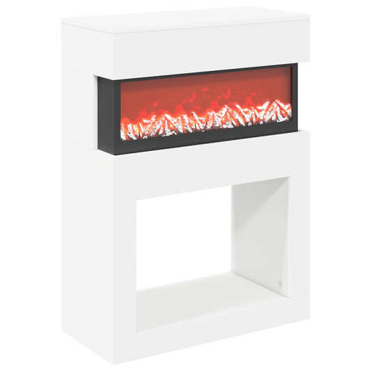 vidaXL Electric Fireplace White 64 x 30 x 87 cm Engineered wood