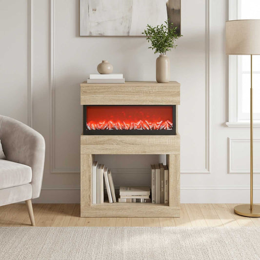 vidaXL Electric Fireplace Sonoma 64 x 30 x 87 cm Engineered wood