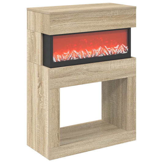 vidaXL Electric Fireplace Sonoma 64 x 30 x 87 cm Engineered wood